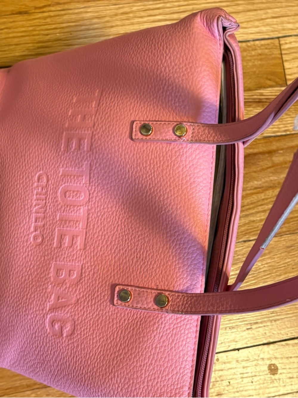 The Little Bag by Pink Leather Tote